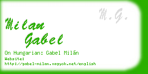 milan gabel business card